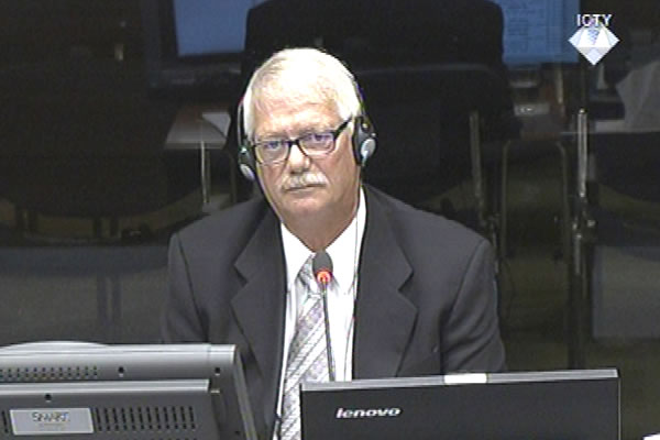John Russell, defence witness at Rako Mladic trial
