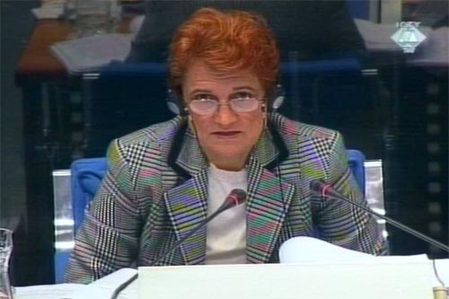Danica Marinkovic, witness in the Milosevic case