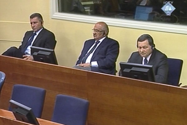 Ante Gotovina, Ivan Cermak and Mladen Markac in the courtroom
