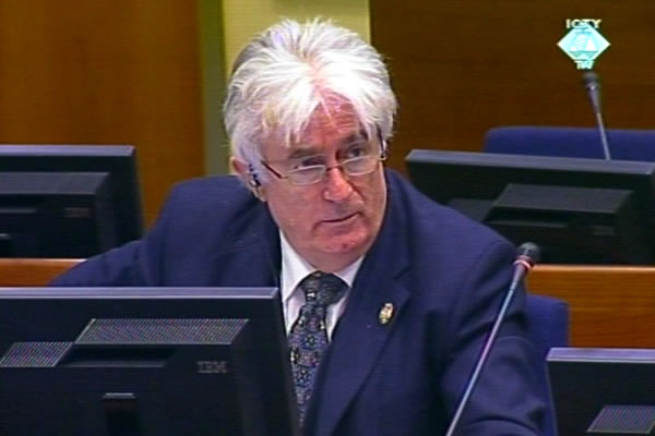 Radovan Karadzic in the courtroom