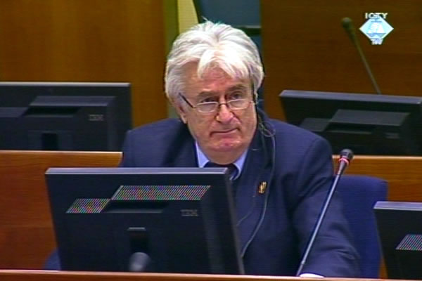 Radovan Karadzic in the courtroom