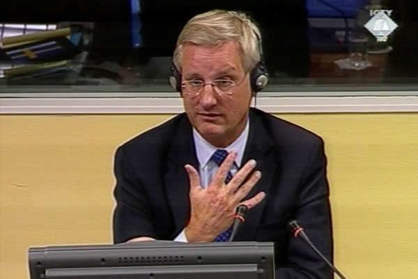Carl Bildt, witness at the Momcilo Perisic trial