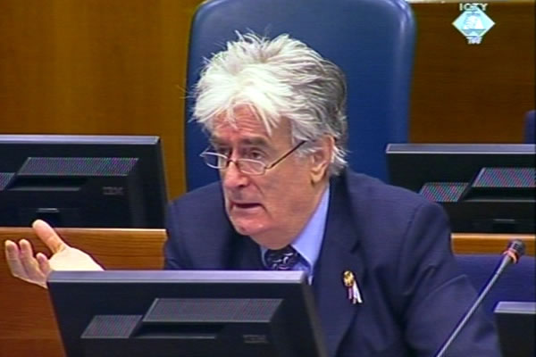 Radovan Karadzic in the courtroom