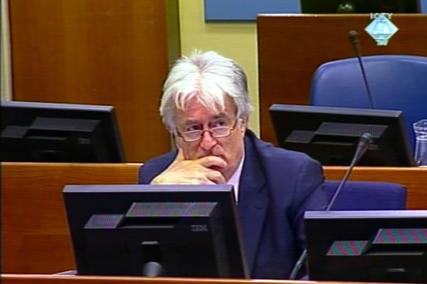 Radovan Karadzic in the courtroom