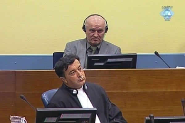Ratko Mladic i Aleksandar Aleksic in the courtroom