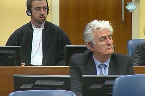 Radovan Karadzic in the courtroom