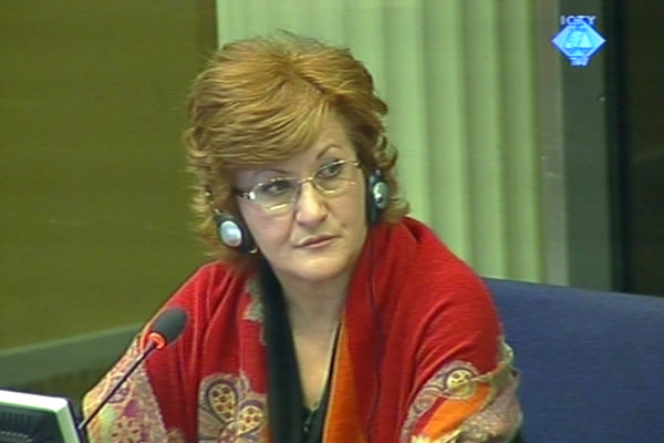 Slavica Ristic, witness at the Radovan Karadzic trial