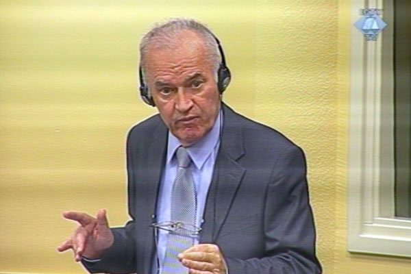 Ratko Mladic in the courtroon