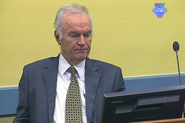 Ratko Mladic in the courtroom