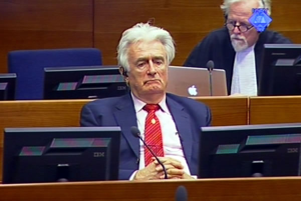 Radovan Karadzic in the courtroom