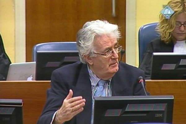 Radovan Karadzic in the courtroom