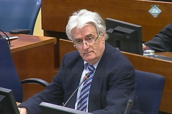 Radovan Karadzic in the courtroom