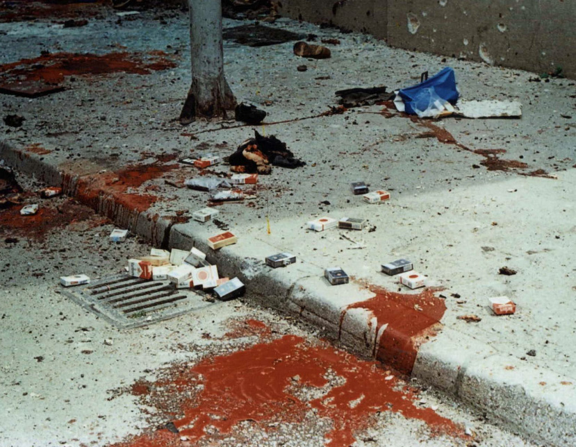 Photography of the massacre at Markale market on 28th of august 1995