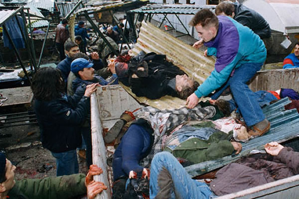 Photo of the Markale 1 masacr on 5th Februari 1994