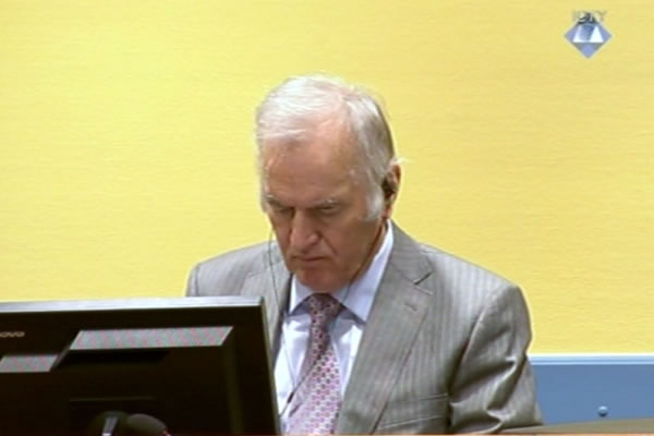 Ratko Mladic in the courtroom