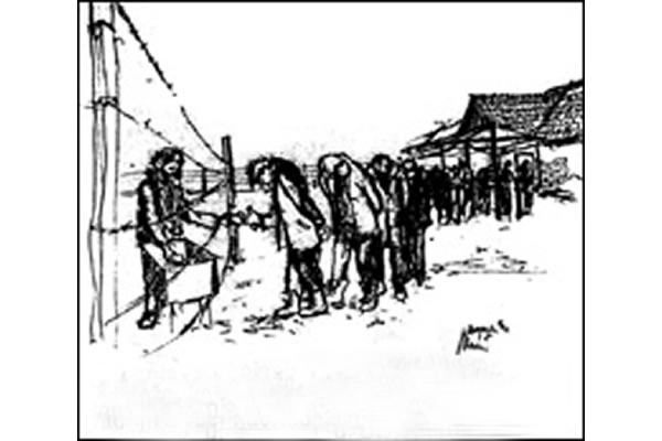Drawing of the Begejci camp in Vojvodina