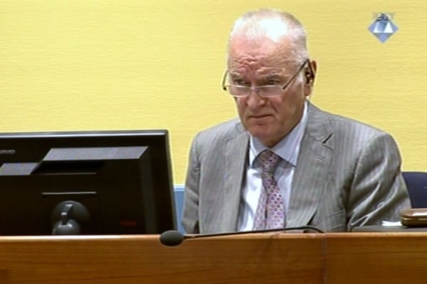 Ratko Mladic in the courtroom