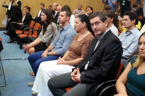 Alma Mustafic, Damir Mustafic, Mehida Mustafic i Hasan Nuhanovic in the courtroom