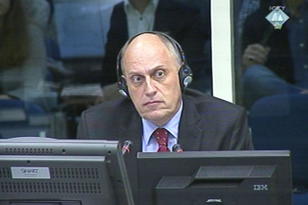 Richard Higgs, witness at the Ratko Mladic trial