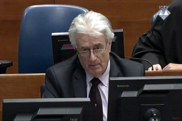 Radovan Karadzic in the courtroom