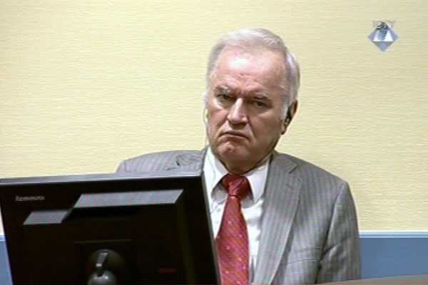 Ratko Mladic in the courtroom
