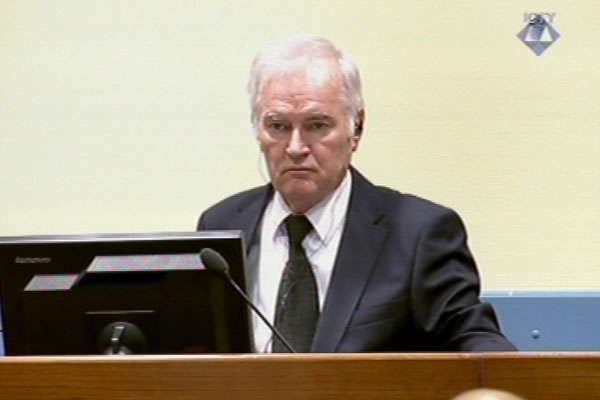 Ratko Mladic in the courtroom