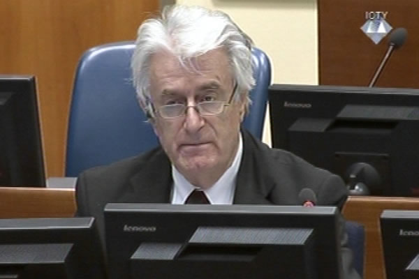 Radovan Karadzic in the courtroom