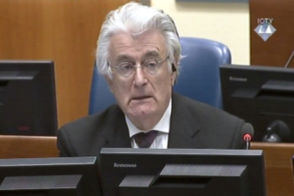 Radovan Karadzic in the courtroom