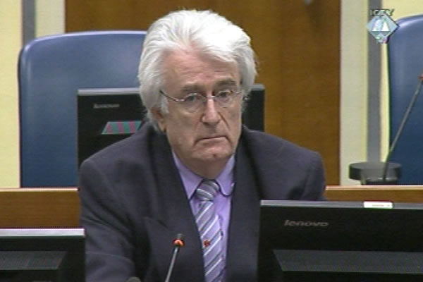 Radovan Karadzic in the courtroom