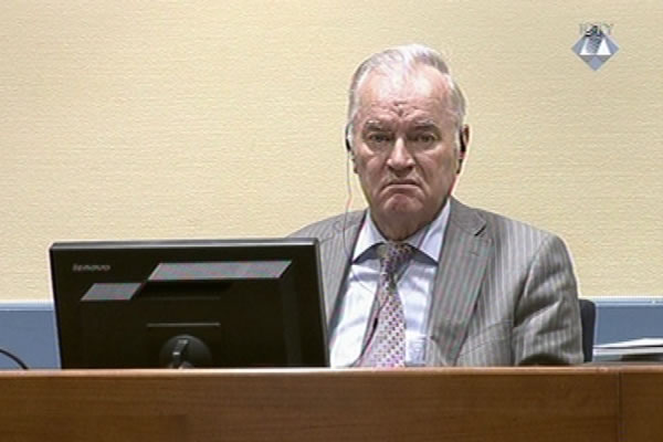 Ratko Mladic in the courtroom