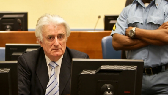 Radovan Karadžić during sentencing
