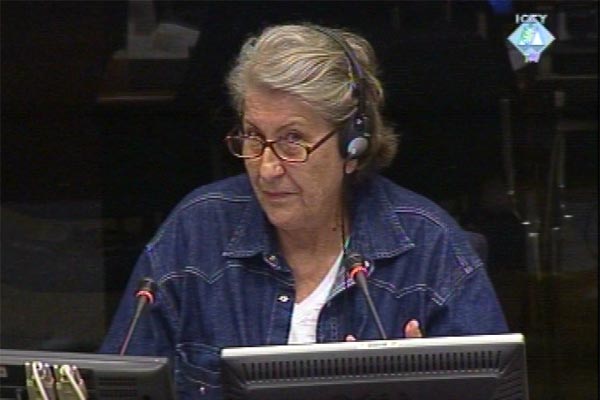 Biljana Plavsic testifying in the Krajisnik trial