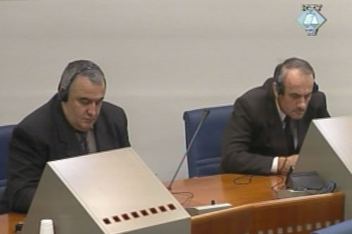Vidoje Blagojevic and Dragan Jokic in the courtroom