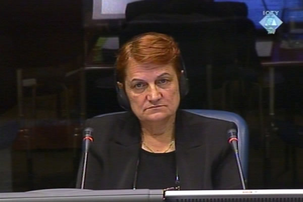 Danica Marinkovic, defence witness of Vlastimir Djordjevic
