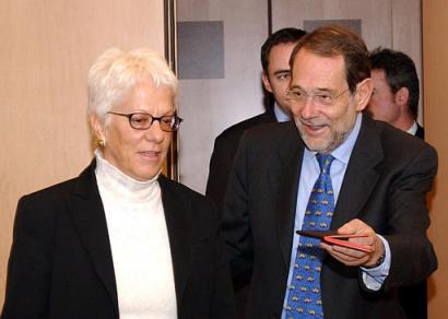 Carla del Ponte and Javier Solana