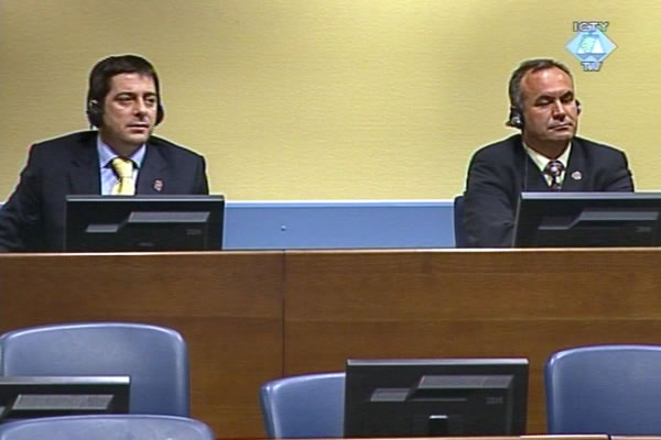 Astrit Haraqija and Bajrush Morina in the courtroom