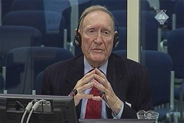Herbert Okun, witness for the prosecution in the trial of the six former leaders of the Bosnian Croats