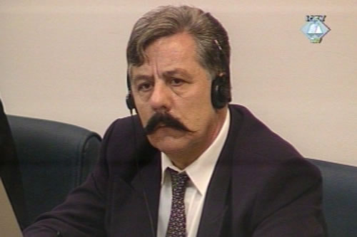 Mladjo Radic in the courtroom