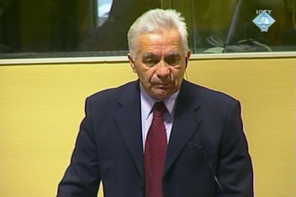 Momcilo Krajisnik in the courtroom