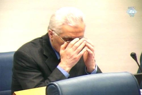 Momcilo Krajisnik in the courtroom