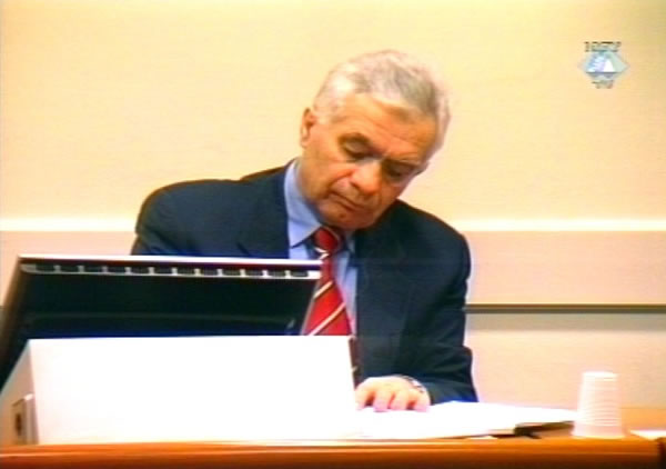 Momcilo Krajisnik in the courtroom