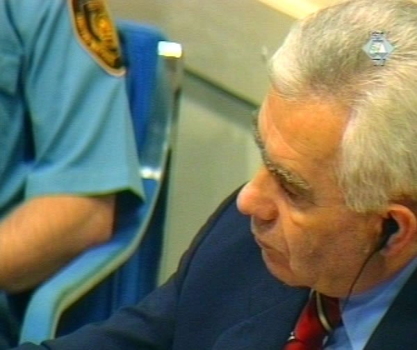 Momcilo Krajisnik in the courtroom