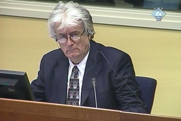 Radovan Karadzic in the courtroom