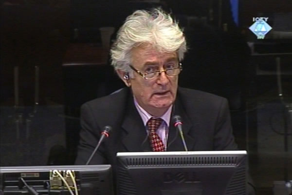 Radovan Karadzic testifying in defense of Momcilo Krajisnik