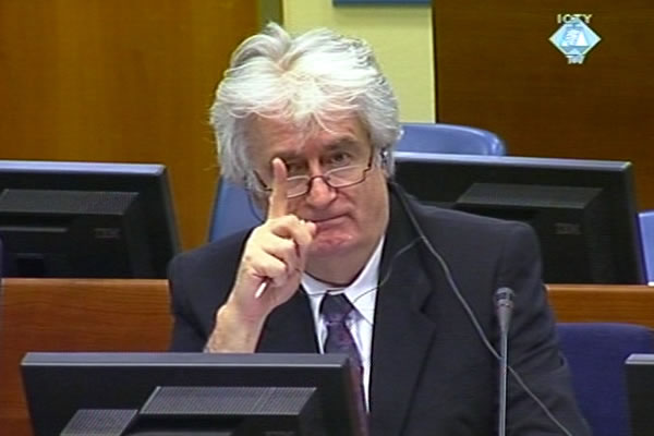 Radovan Karadzic in the courtroom