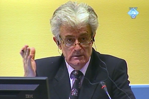 Radovan Karadzic in the courtroom