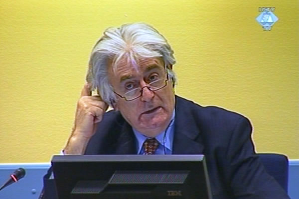 Radovan Karadzic in the courtroom