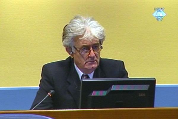 Radovan Karadzic in the courtroom