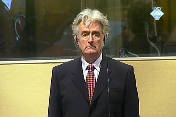 Radovan Karadzic in the courtroom