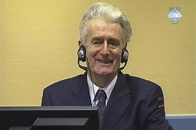 Radovan Karadzic in the courtroom